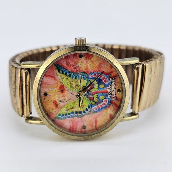 Leoma Lovegrove Women's Watch 34MM Butterfly Dial Gold Bracelet 6" New Battery - Picture 5 of 12